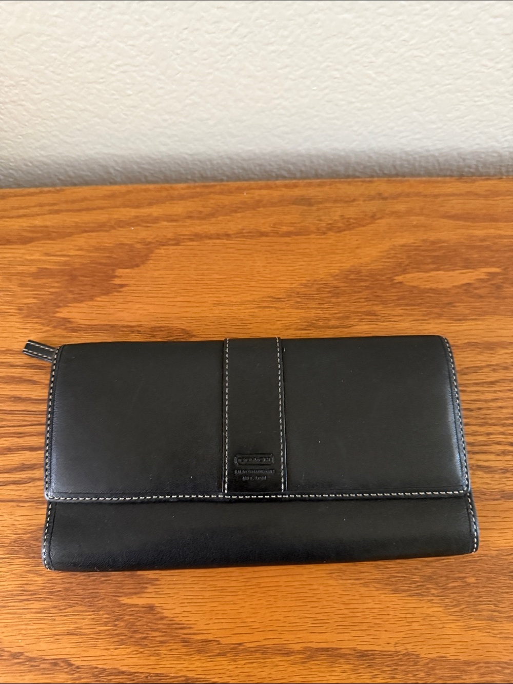 Coach Black Hamilton Leather Vintage Trifold 90s Classic Wallet